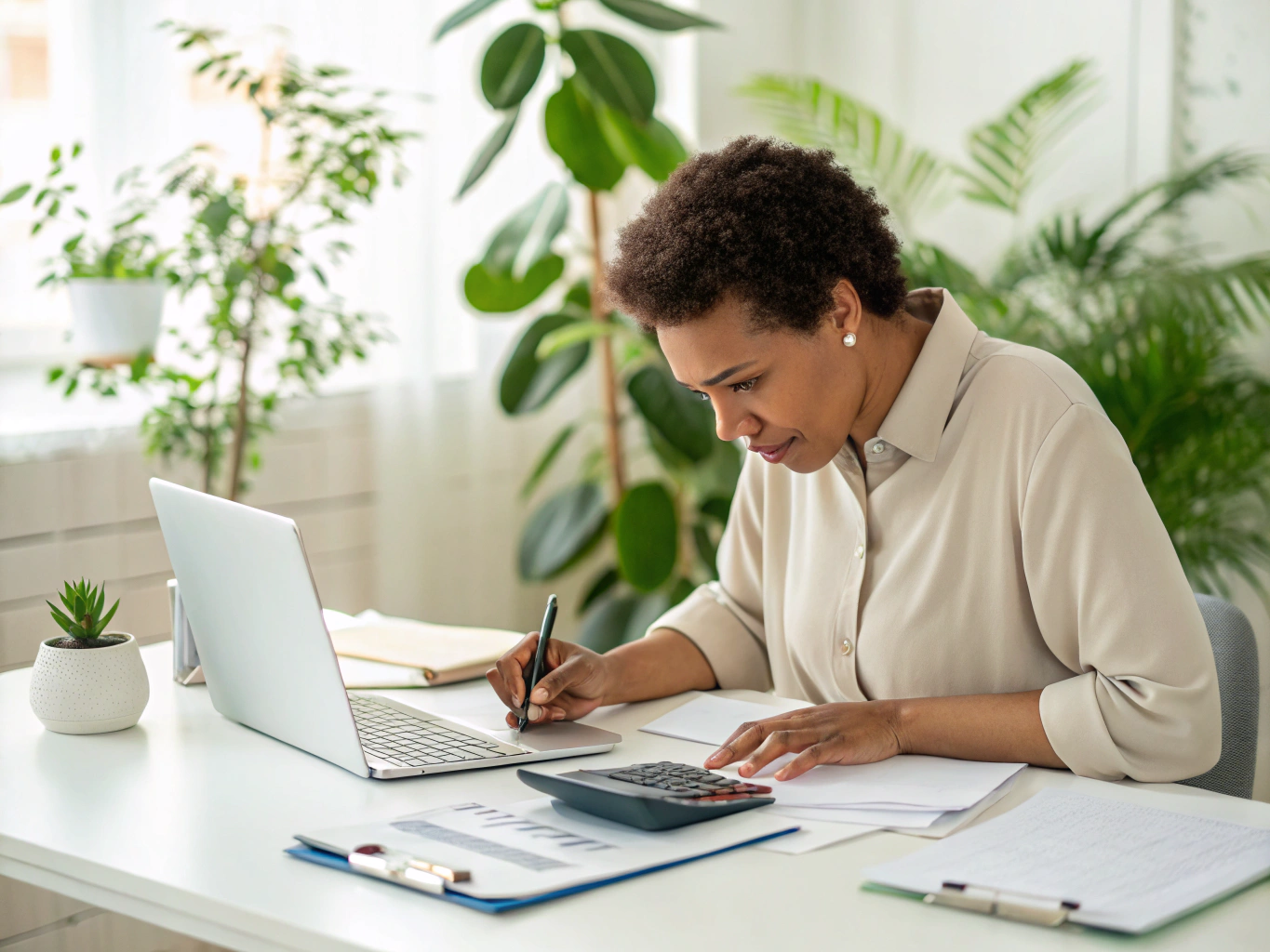 A dedicated bookkeeper in a consultation meeting with a small business owner